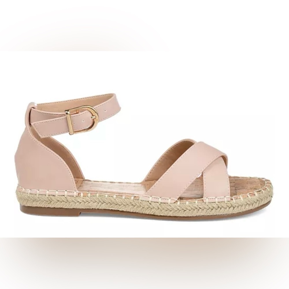 Journee Collection Womens Blush Pink Espadrille Sandals Size 9M Summer Beach - Picture 2 of 12